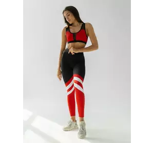 Спортивні жіночі штани - чорний-червоний